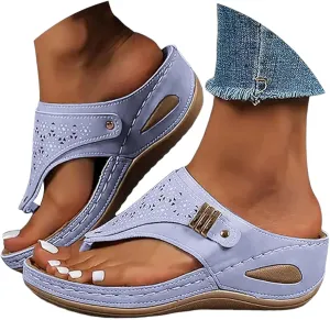 Orthopedic Sandals for Women - Arch Support Wedge Flip Flops, Summer 2025 Comfortable Dressy Casual Beach Slippers
