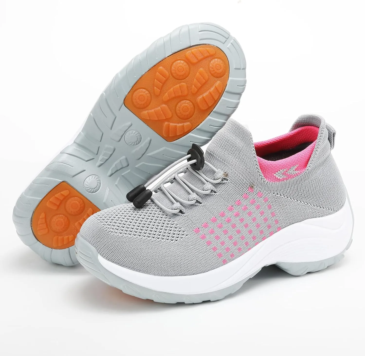 Orthopedic Shoes for Women Slip On Trainers Comfortwear Ortho Stretch Cushion Shoes Walking Shoe Modern Jazz Dance Sneakers Wedge Running Footwear Casual Platform Loafers Thick Bottom