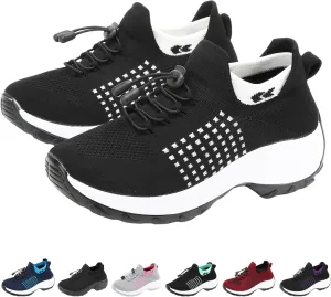 Orthopedic Shoes for Women Slip On Trainers Comfortwear Ortho Stretch Cushion Shoes Walking Shoe Modern Jazz Dance Sneakers Wedge Running Footwear Casual Platform Loafers Thick Bottom