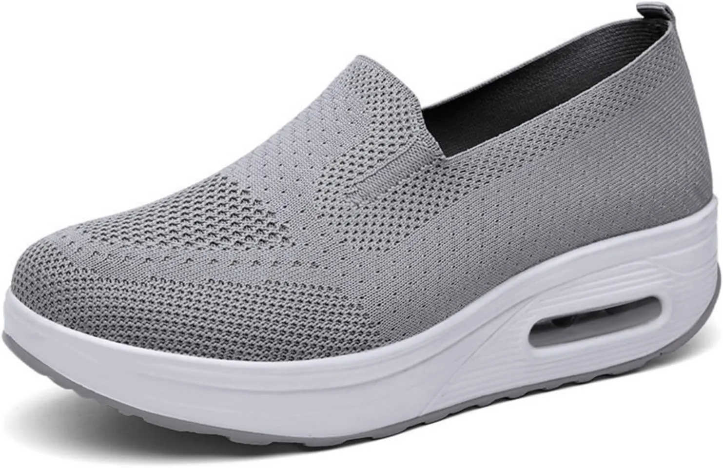 Orthopedic Walking Shoes for Women Casual Diabetic Platform Slip-On Shoe Lightweight Air Cushion Mesh Up Shoe Comfortable Wide Summer Stretch Shoes with Arch Support