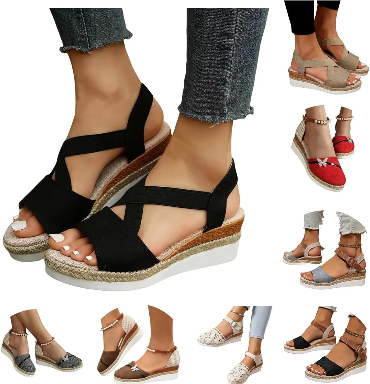 Orthopedic Wedge Sandals For Women Dressy Summer Comfortable Walking Womens Espadrilles Wedges Sandals 2025 Beach Shoes