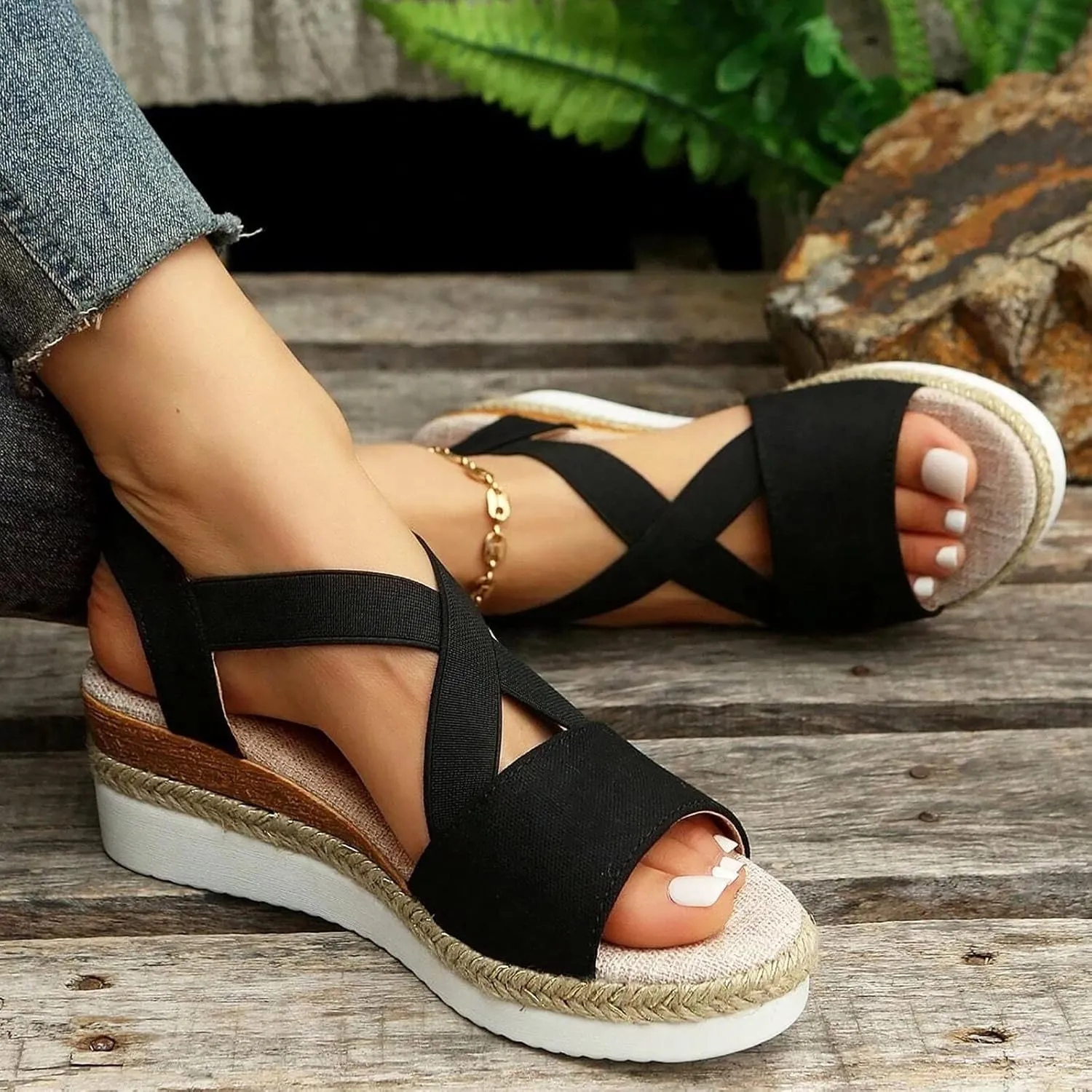 Orthopedic Wedge Sandals For Women Dressy Summer Comfortable Walking Womens Espadrilles Wedges Sandals 2025 Beach Shoes