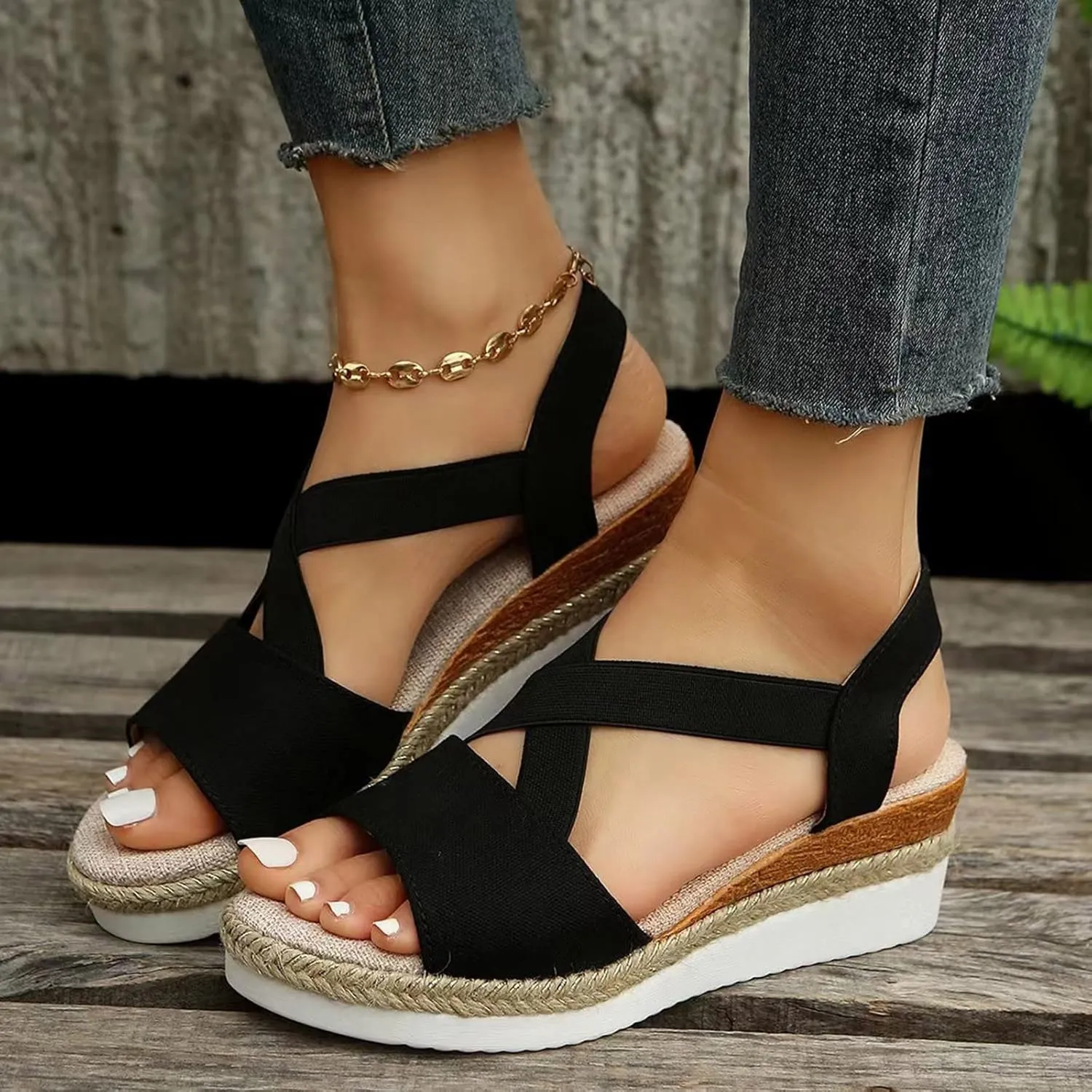 Orthopedic Wedge Sandals For Women Dressy Summer Comfortable Walking Womens Espadrilles Wedges Sandals 2025 Beach Shoes