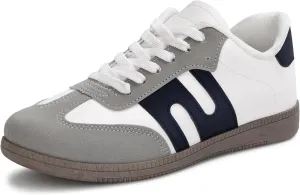 Padgene Women's Classic Retro Gum Sole Fashion Sneakers Casual Tennis Leather Skate Shoes Anti Slip Footwear for Women Walking Trainers