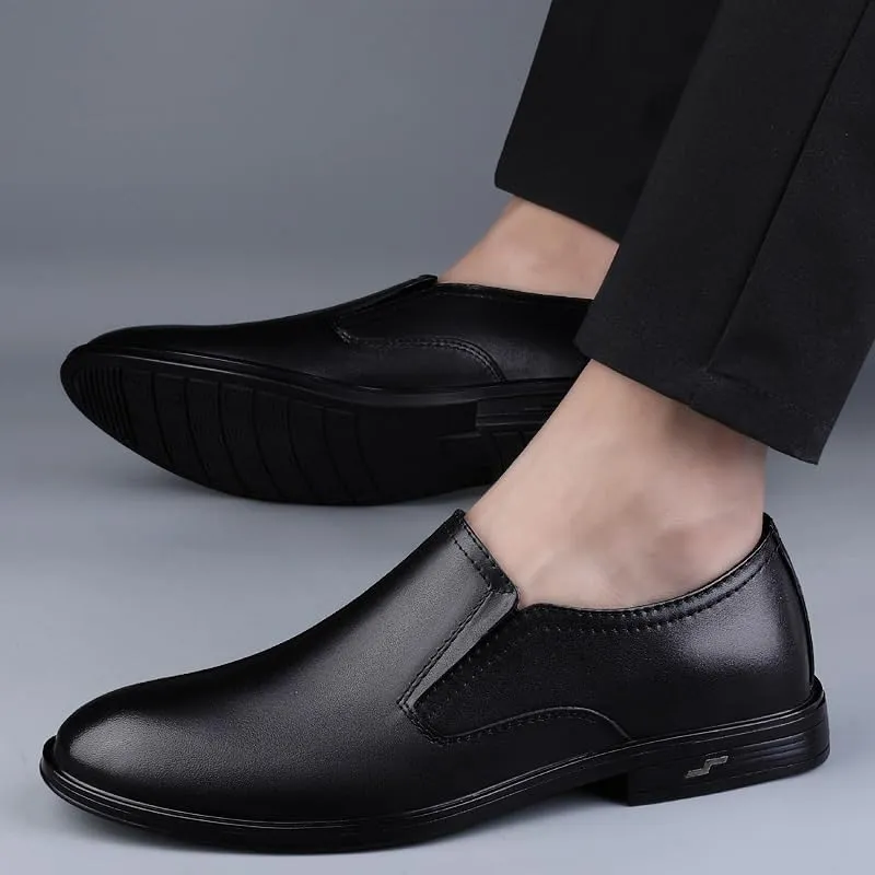 Party Loafers for Men Vegan Leather Vintage Round Toe Non Slip Rubber Sole Low Top Casual Slip-on