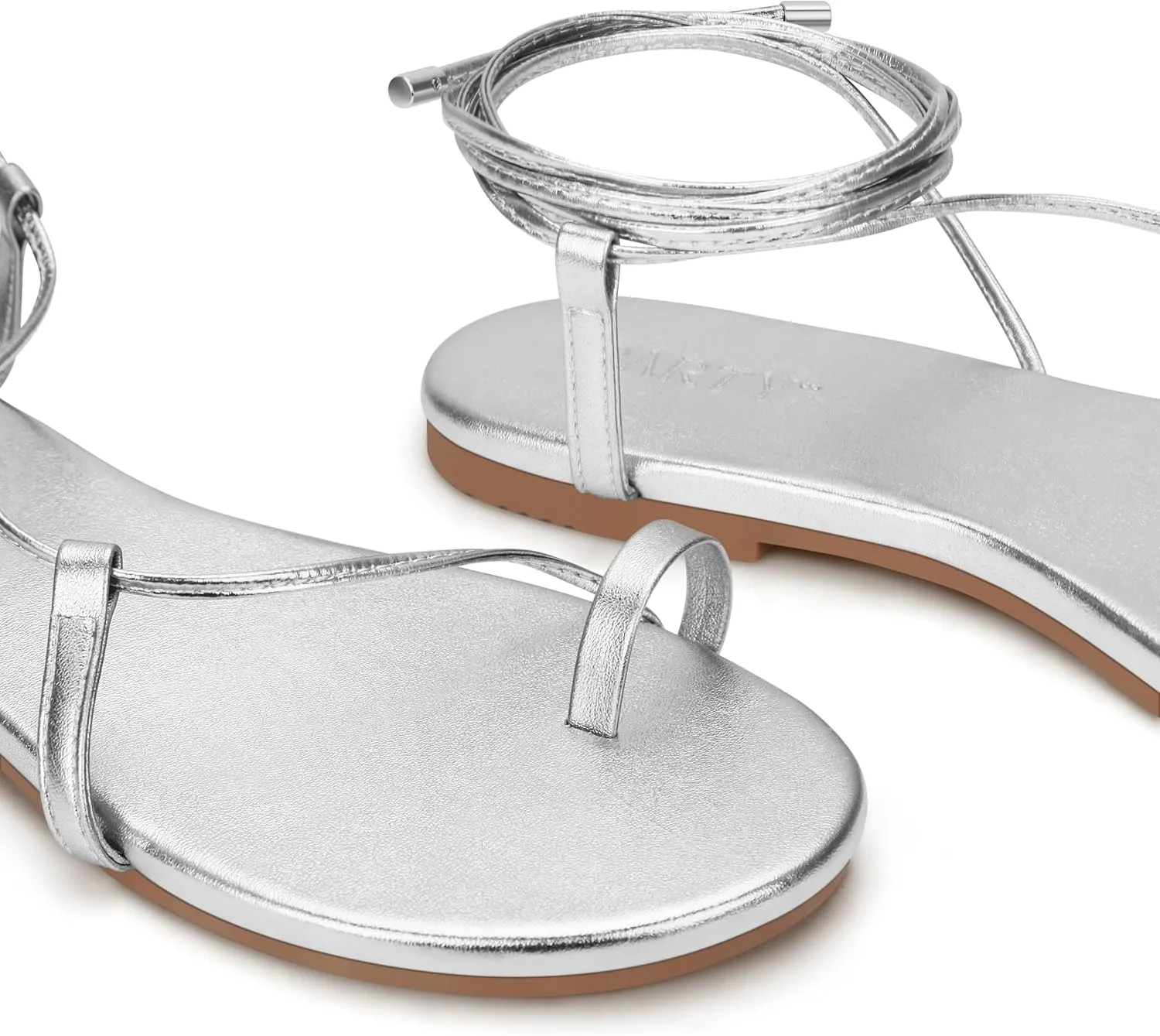 PARTY Women's Strappy Sandals Lace Up Flats Tie Up Shoes Wrap Flip Flop