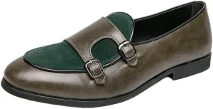 Patchwork Suede Leather Shoes British Low Top Non Slip Walking Men's Slip On Dress Casual Loafers Shoes Soft Sole Bean Shoes