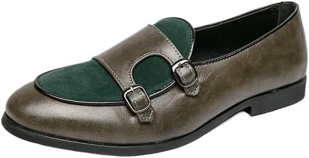Patchwork Suede Leather Shoes British Low Top Non Slip Walking Men's Slip On Dress Casual Loafers Shoes Soft Sole Bean Shoes