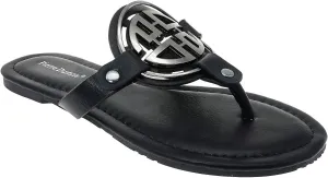 Pierre Dumas Women's Limit-24 Vegan Flip Flop Thong Slide Flat Sandal