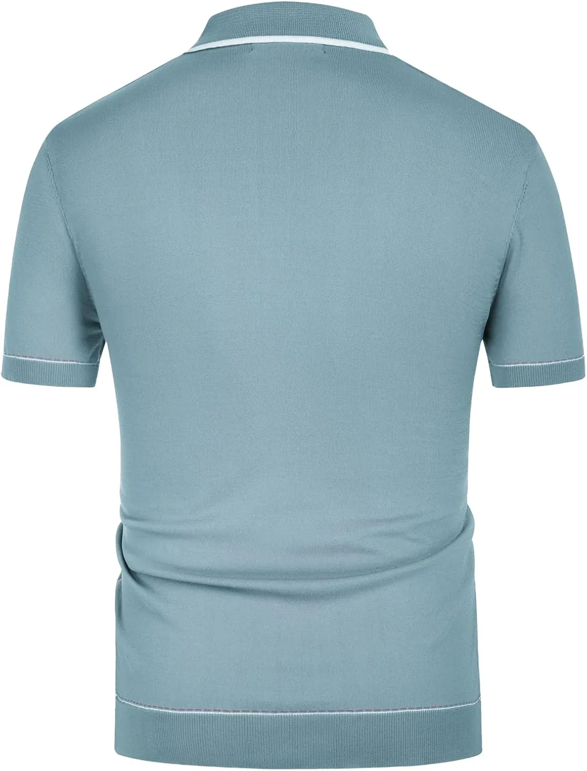 PJ PAUL JONES Mens Knit Shirts Vintage Retro Short Sleeve Button Down Vacation Polo Shirts