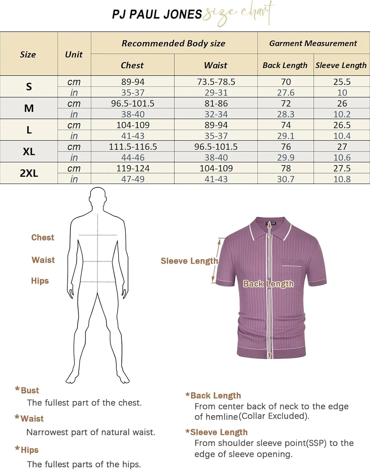 PJ PAUL JONES Mens Knit Shirts Vintage Retro Short Sleeve Button Down Vacation Polo Shirts