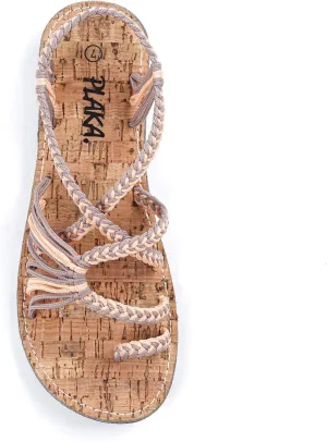 Plaka Flat Sandals for Women Palm Leaf
