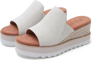 Platform Sandals Espadrilles Mules for Women Wedge Open Toe Slip On Sandals Raffia Womens Slides Shoes for Summer Vacation Beach Casual