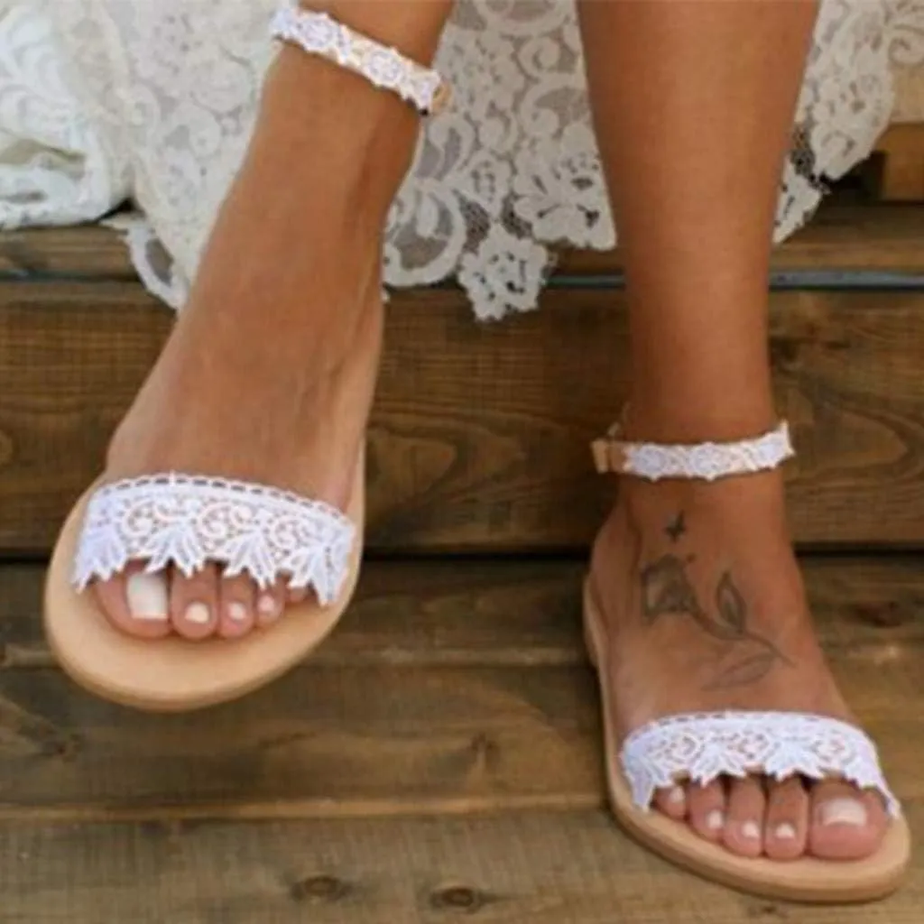 Platform Sandals for Women Prime Gibobby Sandal Boho Cross Summer Flat Shoes Beaded Slippers Casual Beach Sandals