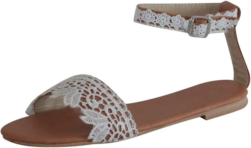 Platform Sandals for Women Prime Gibobby Sandal Boho Cross Summer Flat Shoes Beaded Slippers Casual Beach Sandals