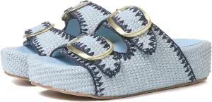 Platform Sandals For Women Raffia Espadrilles Open Toe Flatform Sandals Slip On Slide Sandals Casual Woven Sandals Summer Beach Sandals