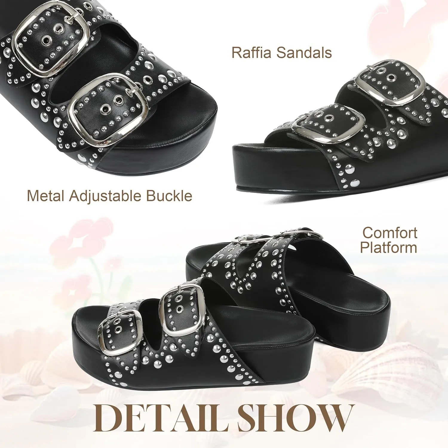 Platform Sandals For Women Raffia Espadrilles Open Toe Flatform Sandals Slip On Slide Sandals Casual Woven Sandals Summer Beach Sandals