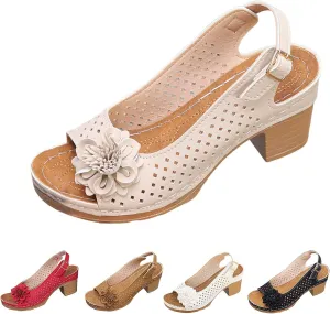 Platform Sandals Open Toe Hollow Out Mesh Shoes Fashion 3D Floral Sandal Retro Bohemian Wedge Slippers Casual Wedding Women Shoes Comfort Adjustable Strap Sandals Chunky Heel Sandal