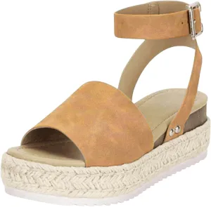 Platform Sandals Women Dressy 2025 Summer Open Toe Buckle Ankle Strap Wedge Sandals Comfortable Arch Support Wedge Sandals