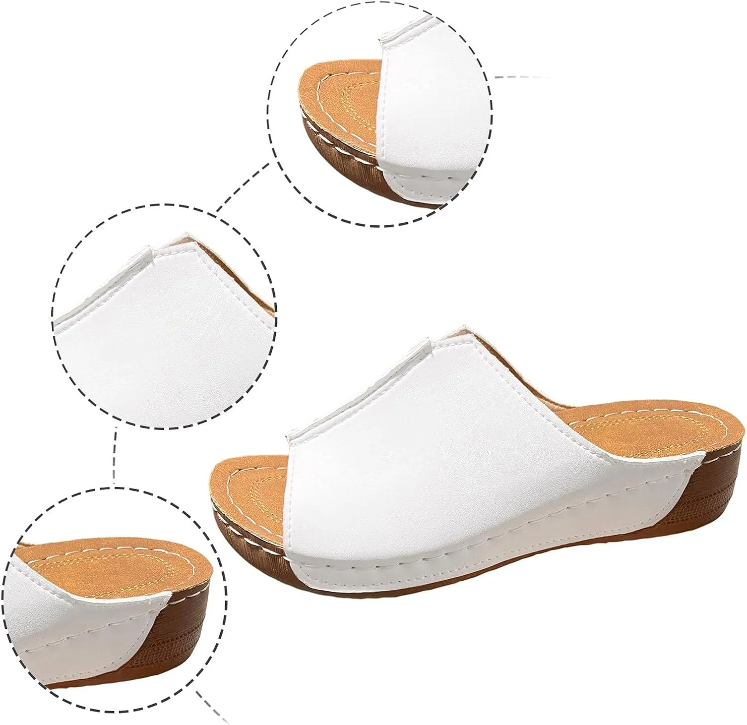 Platform Sandals Women Orthopedic Slip On Slide Slippers with Arch Support Comfort Beach Outdoor Walking Summer Shoes
