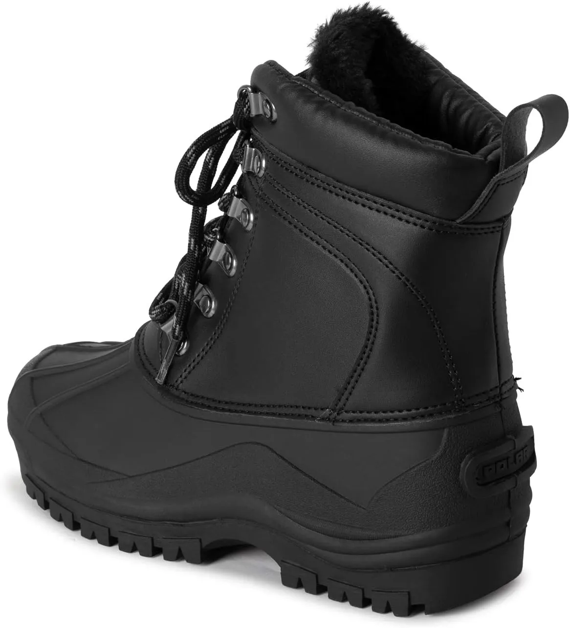 Polar Mens Muck Lace Up Short Nylon Winter Snow Rain Lace Up Casual Duck Boots