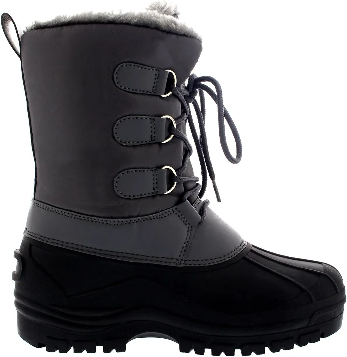 Polar Mens Muck Lace Up Short Nylon Winter Snow Rain Lace Up Casual Duck Boots
