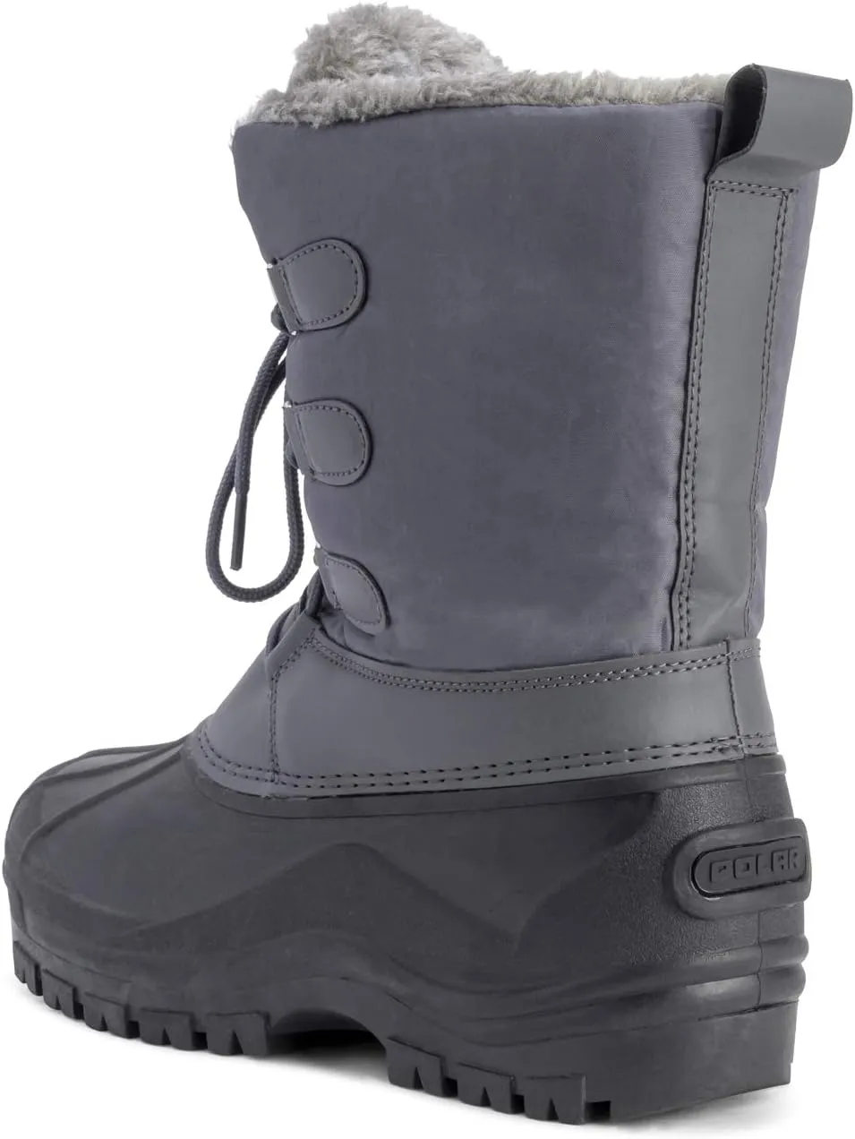 Polar Mens Muck Lace Up Short Nylon Winter Snow Rain Lace Up Casual Duck Boots