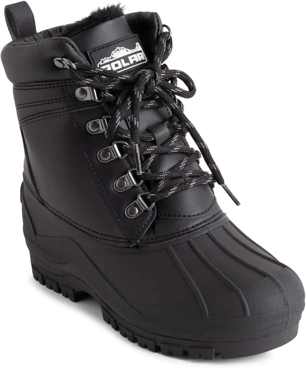 Polar Mens Muck Lace Up Short Nylon Winter Snow Rain Lace Up Casual Duck Boots