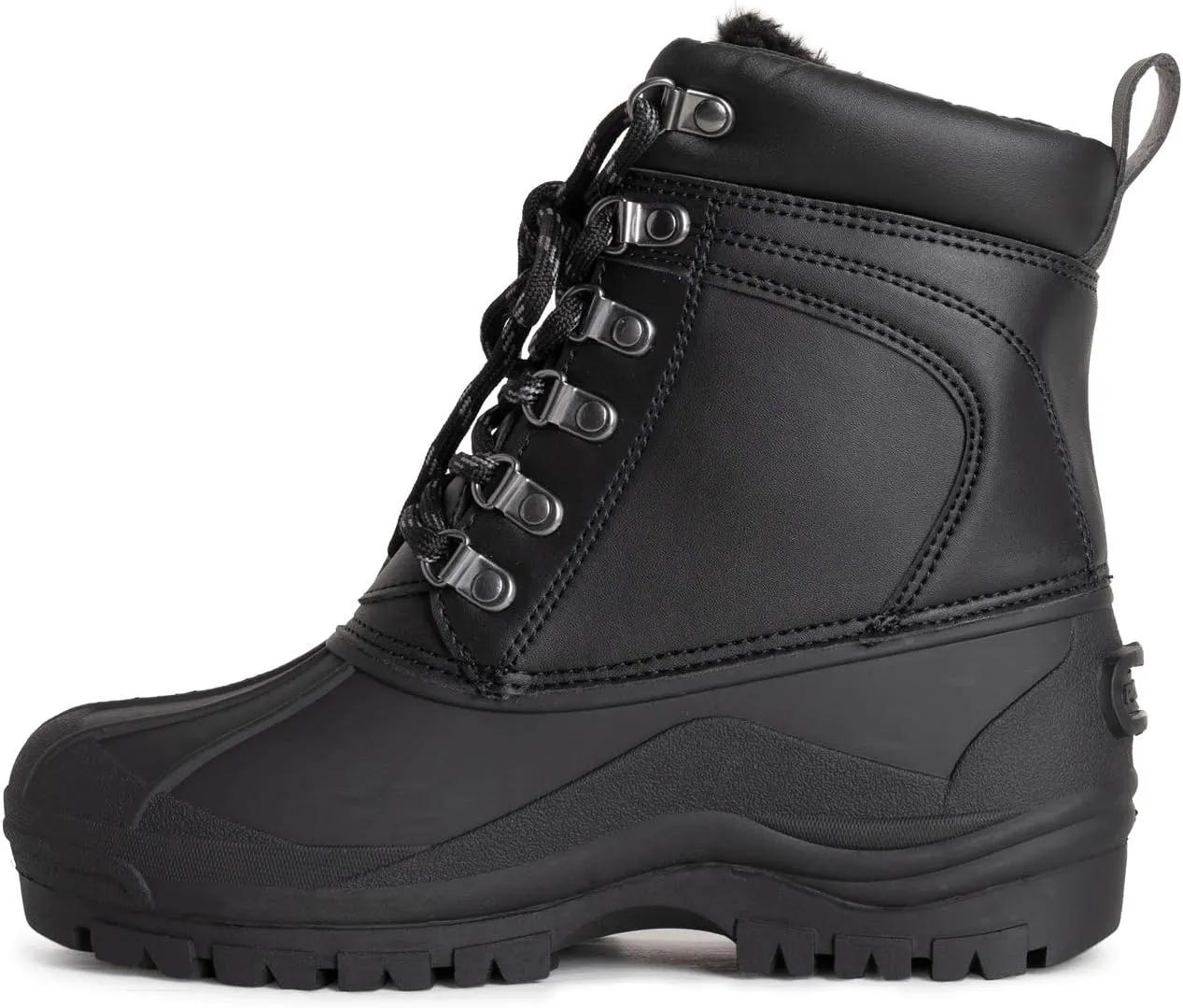 Polar Mens Muck Lace Up Short Nylon Winter Snow Rain Lace Up Casual Duck Boots