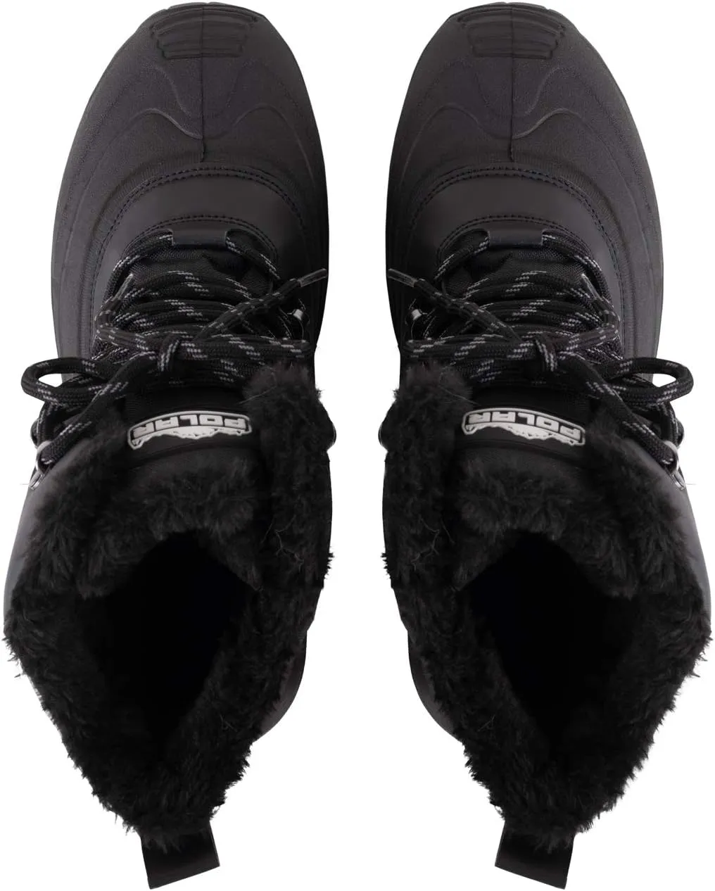 POLAR Mens Waterproof Outsole Deep Tread Fully Faux Fur Lined Winter Durable Snow Boots