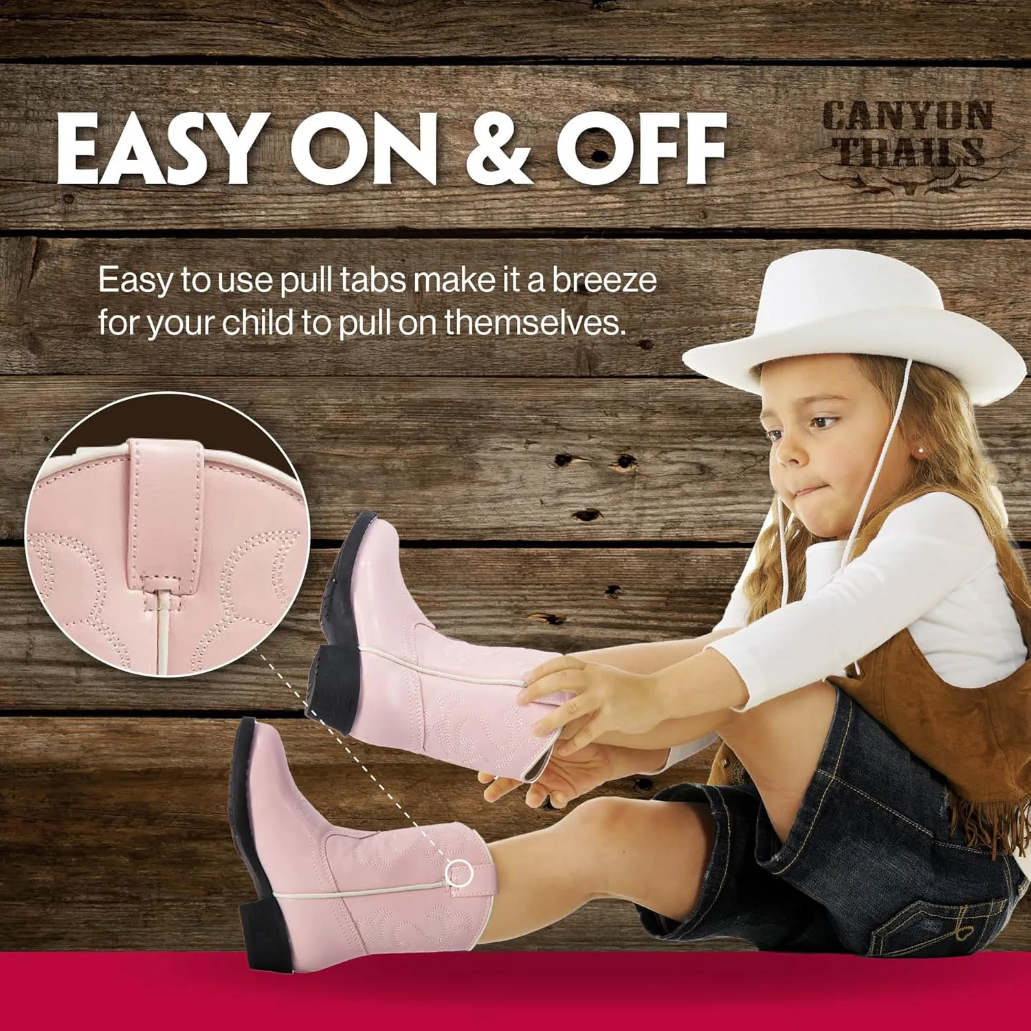 Premium Kids Cowboy Boots - Comfort Fit Toddler Cowboy Boots - Boys and Girls Cowboy Boots Durable & Stylish Western Wear for Young Riders