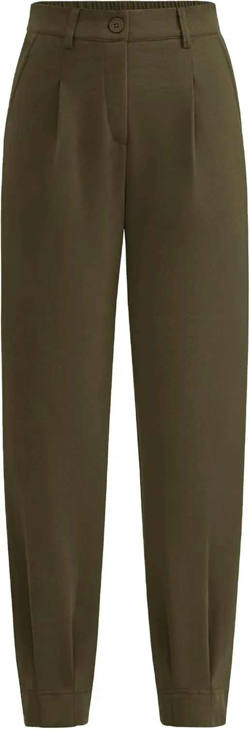 PRETTYGARDEN Women's High Waisted Pants Dressy Casual Ankle Length Work Office Trouser Slacks with Pockets
