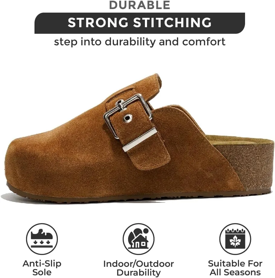 Project Cloud Clogs for Women Footwear - Memory Foam and Non-Slip Platform Wedges Heels for Women Mules & Clogs 2025 - Comfortable Stylish Slip-On with Adjustable Straps (Rhona)