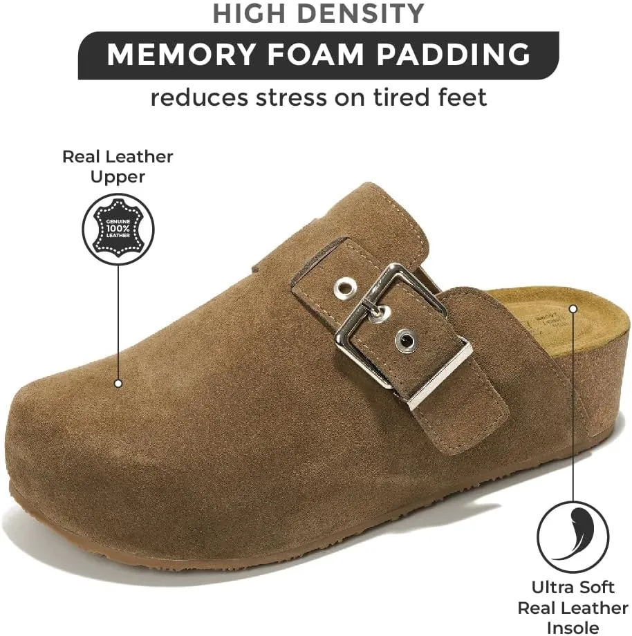 Project Cloud Clogs for Women Footwear - Memory Foam and Non-Slip Platform Wedges Heels for Women Mules & Clogs 2025 - Comfortable Stylish Slip-On with Adjustable Straps (Rhona)