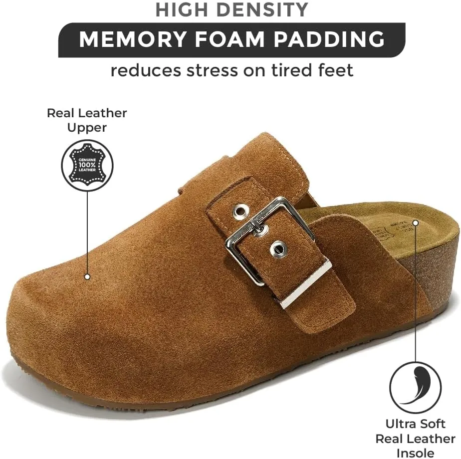 Project Cloud Clogs for Women Footwear - Memory Foam and Non-Slip Platform Wedges Heels for Women Mules & Clogs 2025 - Comfortable Stylish Slip-On with Adjustable Straps (Rhona)