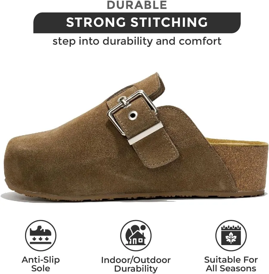 Project Cloud Clogs for Women Footwear - Memory Foam and Non-Slip Platform Wedges Heels for Women Mules & Clogs 2025 - Comfortable Stylish Slip-On with Adjustable Straps (Rhona)