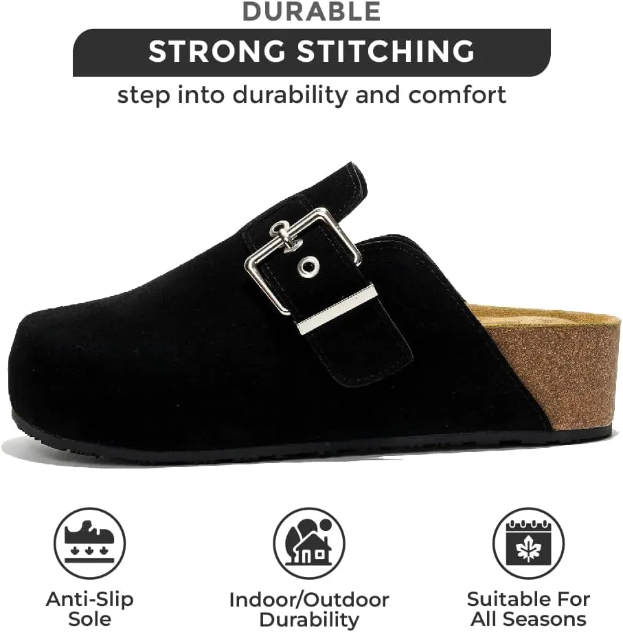 Project Cloud Clogs for Women Footwear - Memory Foam and Non-Slip Platform Wedges Heels for Women Mules & Clogs 2025 - Comfortable Stylish Slip-On with Adjustable Straps (Rhona)
