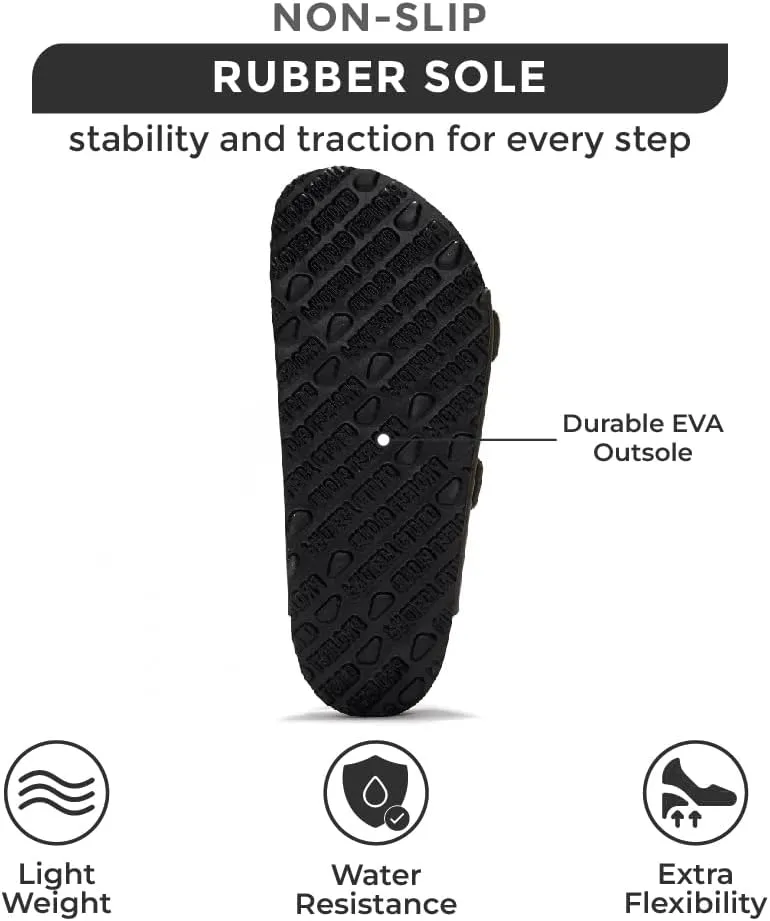 Project Cloud Genuine Leather Flat Sandals Beach Essentials Womens Sandals Memory Foam Vacation Essentials Slides for Women Footwear (Venita)