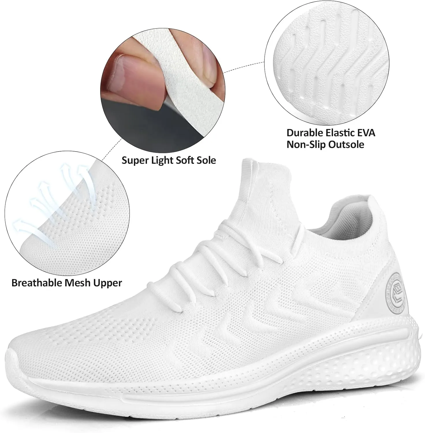 Pujcs Men Sneakers Lightweight Running Shoes for Men Slip on Walking Shoes with Breathable Mesh Comfortable Atheletic Shoes for Tennis Gym Workout