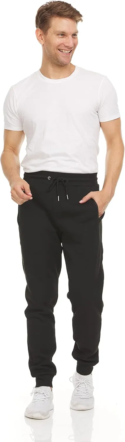 PURE CHAMP Mens 3 Pack Fleece Active Athletic Workout Jogger Sweatpants for Men with Zipper Pocket and Drawstring Size S-3XL