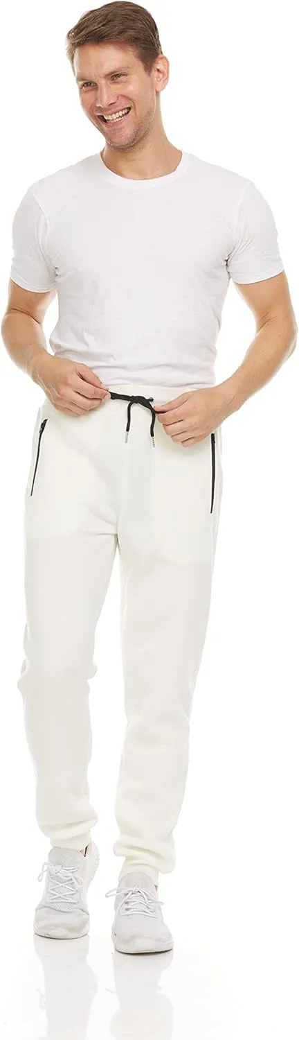 PURE CHAMP Mens 3 Pack Fleece Active Athletic Workout Jogger Sweatpants for Men with Zipper Pocket and Drawstring Size S-3XL