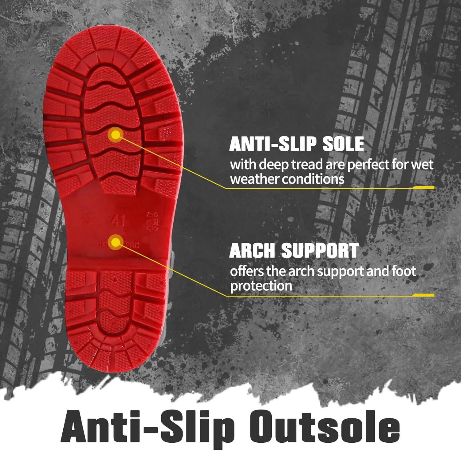 Rain Boots for Men, Comfort Waterproof Rubber Boots Mens Durable Anti-Slip Mud Garden Boots for Hunting Gardening Farming Fishing, Wide Calf Raining Shoes Outdoor Work Boots