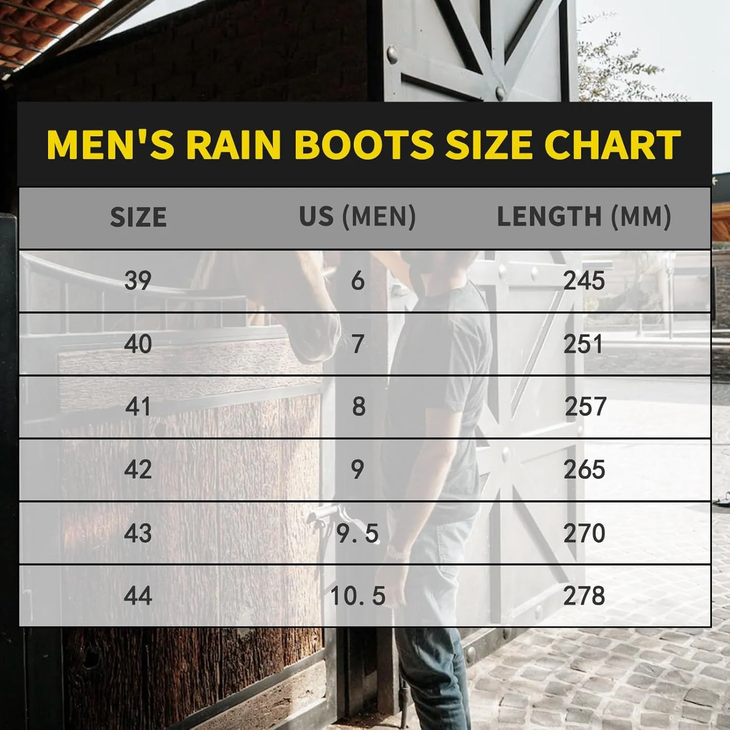 Rain Boots for Men, Comfort Waterproof Rubber Boots Mens Durable Anti-Slip Mud Garden Boots for Hunting Gardening Farming Fishing, Wide Calf Raining Shoes Outdoor Work Boots