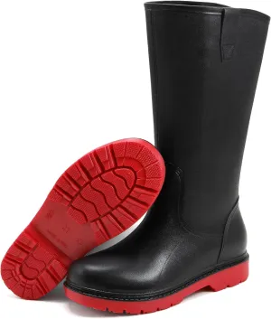 Rain Boots for Men, Comfort Waterproof Rubber Boots Mens Durable Anti-Slip Mud Garden Boots for Hunting Gardening Farming Fishing, Wide Calf Raining Shoes Outdoor Work Boots