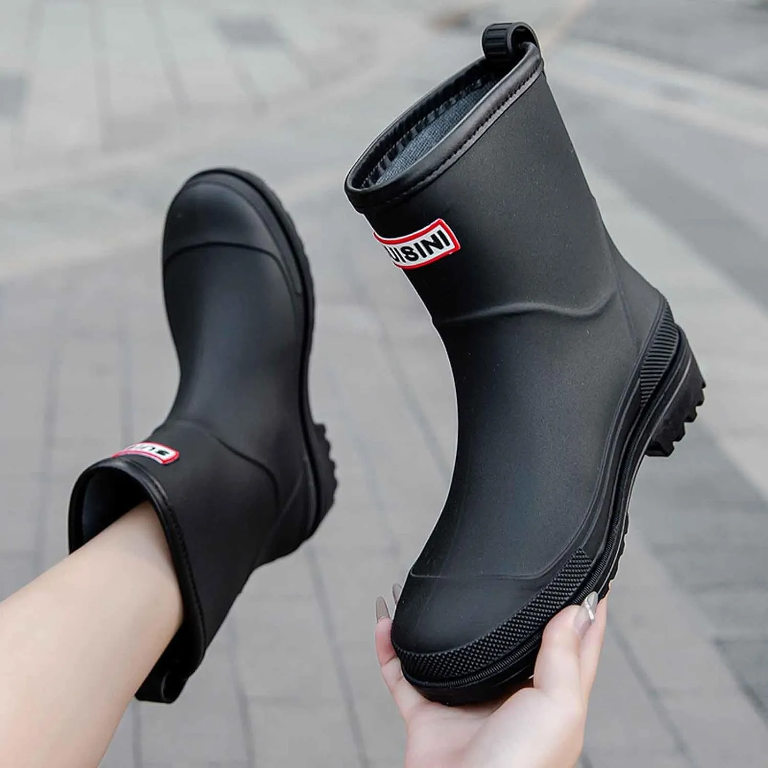 Rain Boots Women Short Rubber Slip Lightweight Water Shoes Unisex Original Garden Durable Fishing Boots Outdoor