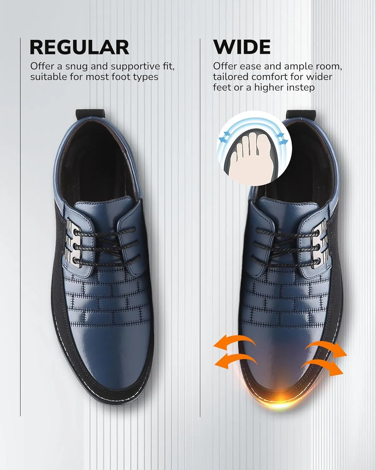 Recyphi Men’s Oxford Derby Orthopedic Leather Shoes Casual Dress Sneakers Formal Business Loafers Comfortable Walking Driving Shoes