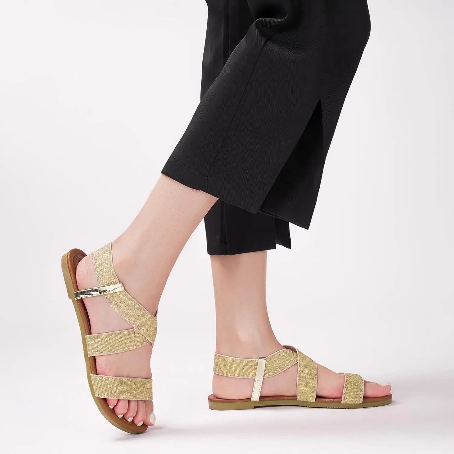 Rekayla Flat Elastic Sandals for Women