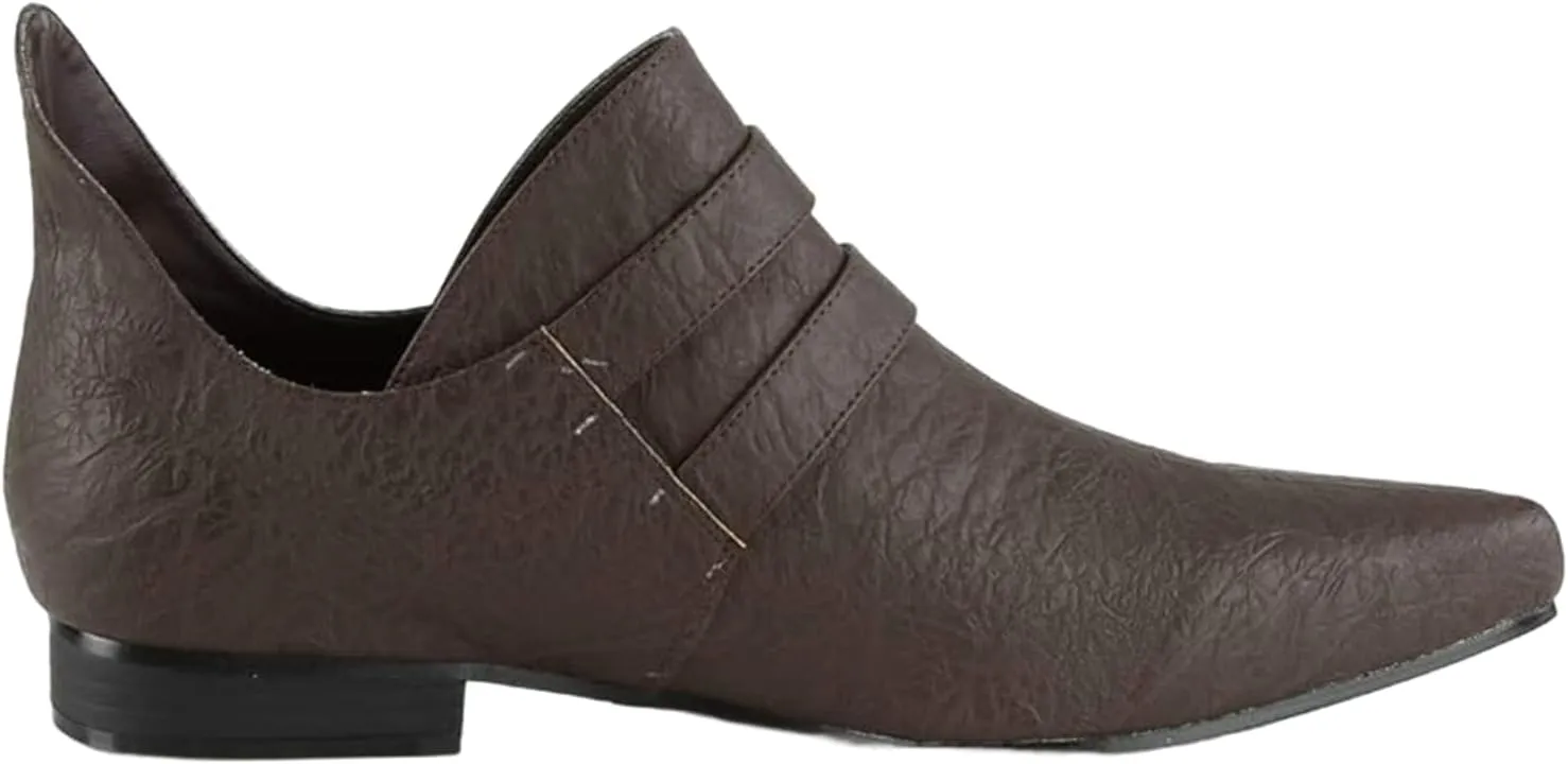 Retro Medieval Pointed Shoes Roman Viking Pirate 2 Buckle Boots Loafers Halloween Court Shoes