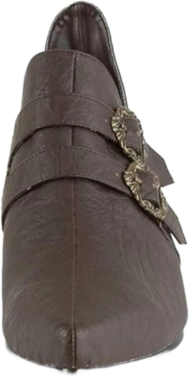 Retro Medieval Pointed Shoes Roman Viking Pirate 2 Buckle Boots Loafers Halloween Court Shoes