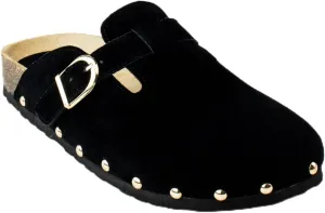 RF ROOM OF FASHION Women's Soft Faux Suede Footbed Cork Clog Antislip Slippers Buckle Mules House Sandals Potato Shoes